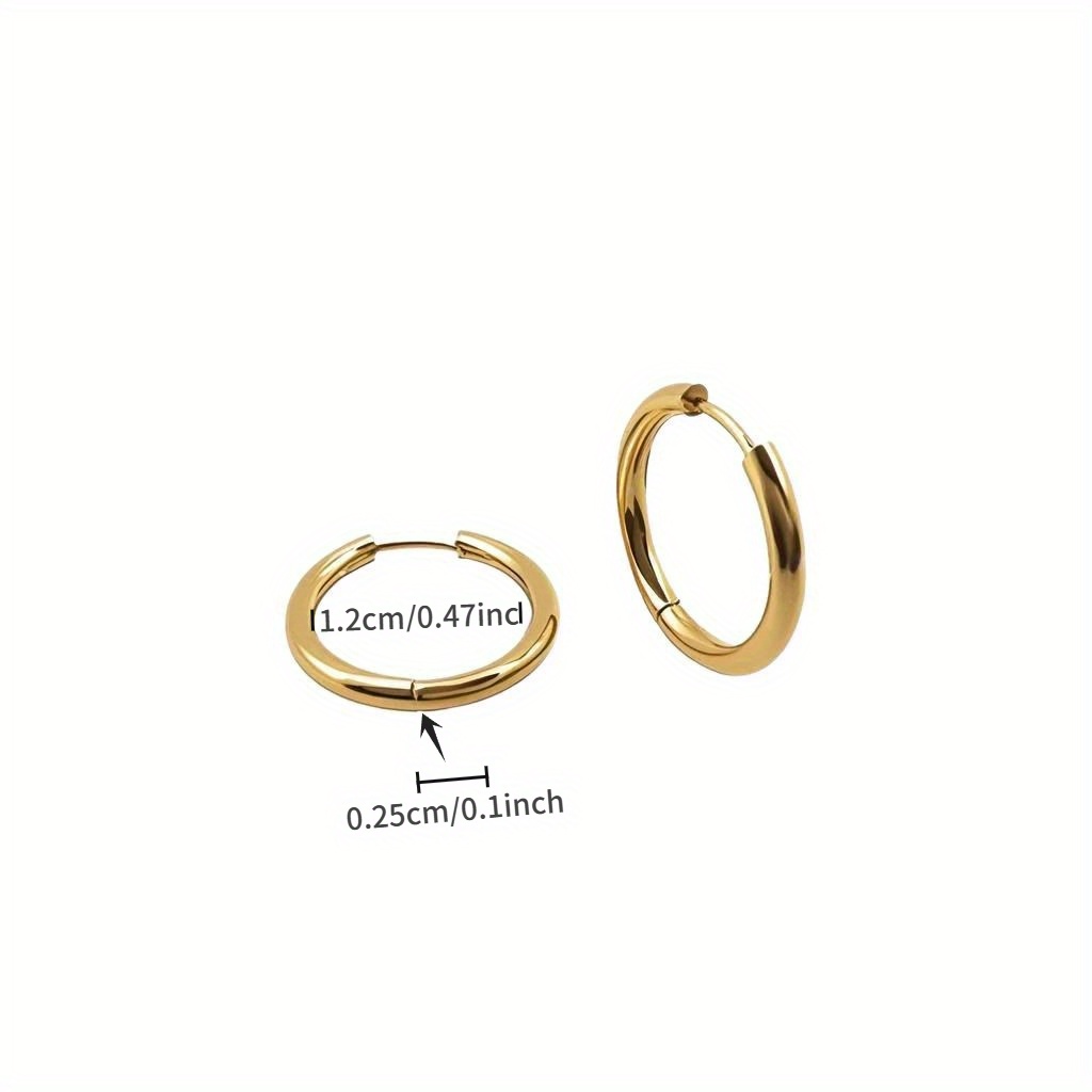 Anti Allergic 18K Golden Plated Stainless Steel Hoop Earrings